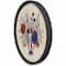 20" x 20" Red, White & Blue Florals Round Framed Print